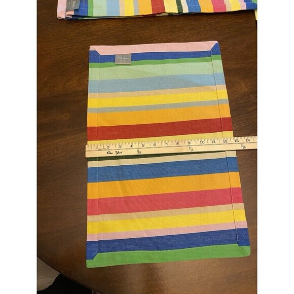 AMAN Placemats Cotton Colorful Striped Fiesta Summer Table Linens - Picture 6 of 10